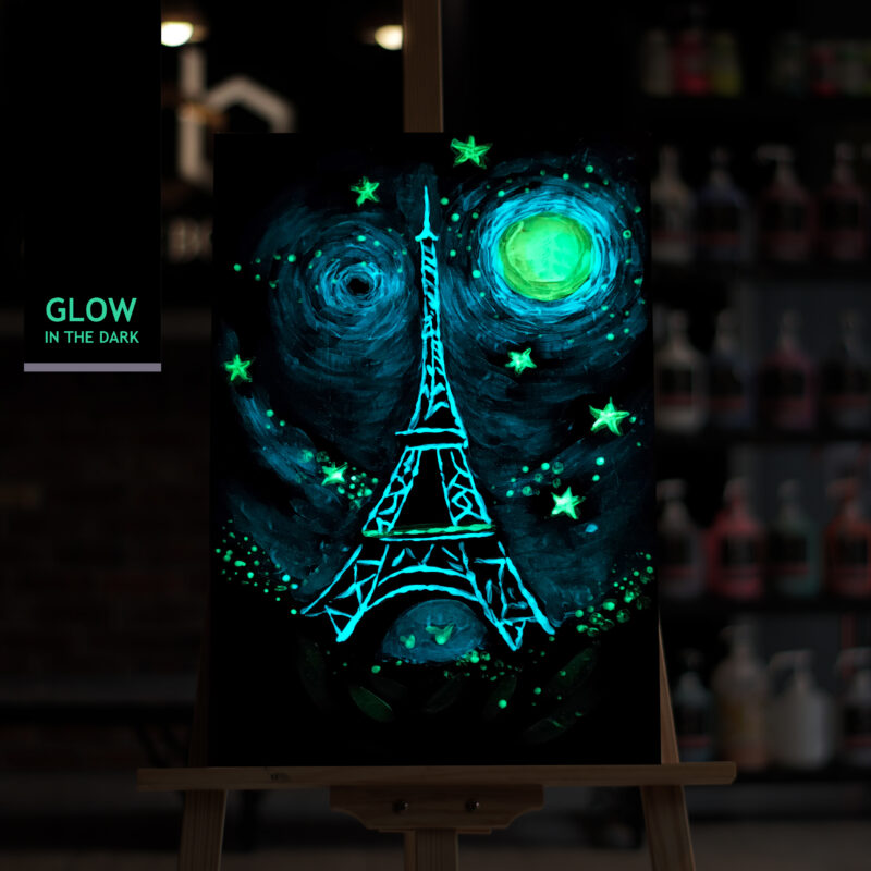 Starry Night Eiffel Tower-glow-sip-and-paint-glow-in-the-dark-workshop-kl-weekend-saturday-art-07
